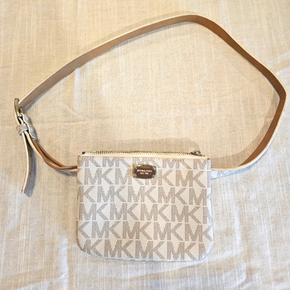 Michael Kors Cream Monogram Belt Bag